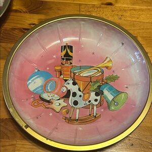 HP Gold and Silver‎ tin  Star cookie Plate Vintage